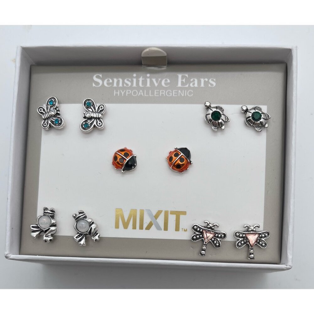 NEW 5 Pair of MIXIT Hypoallergenic Sensitive Ears Pierced Earrings